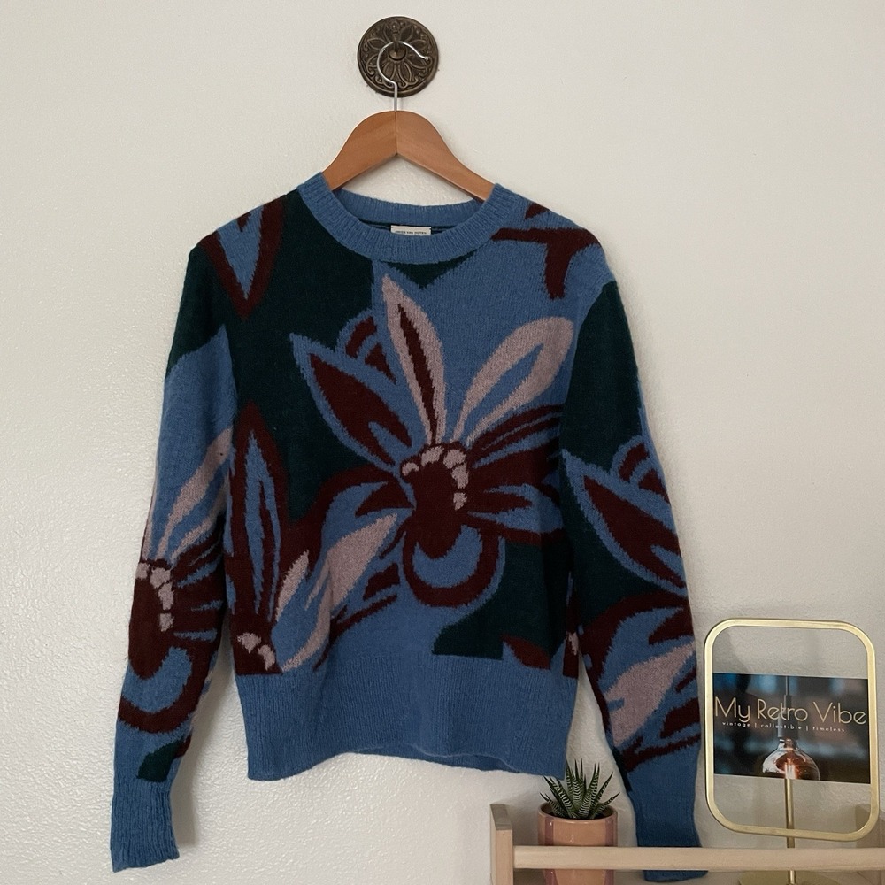 Dries Van Noten Alpaca Wool Blend Floral Print‎